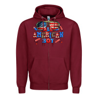 Burgundy all american boy Zipper Hoodie - AdoDesignShop
