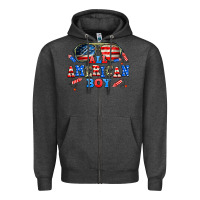 Charcoal Heather all american boy Zipper Hoodie - AdoDesignShop