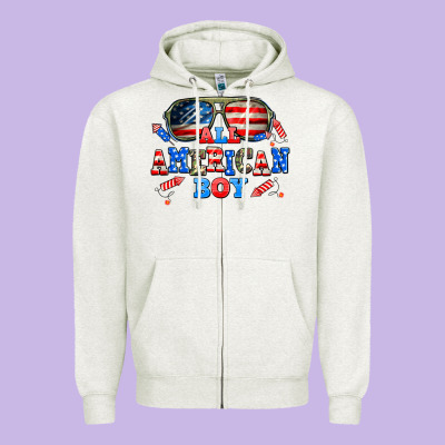 All American Boy Zipper Hoodie Designed By Adodesignshop