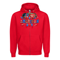 Red all american boy Zipper Hoodie - AdoDesignShop