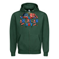 Sports Green all american boy Zipper Hoodie - AdoDesignShop