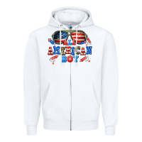 White all american boy Zipper Hoodie - AdoDesignShop