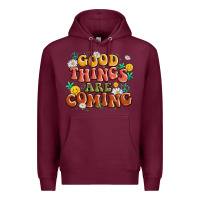 Burgundy good things are coming Premium Hoodie - MaliasSmallBusiness
