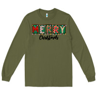 Army Green Merry Christmas Long Sleeve Tee - CowhideDigitalArt