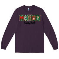 Plum Merry Christmas Long Sleeve Tee - CowhideDigitalArt