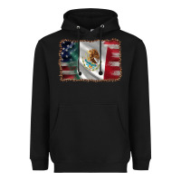Black mexico flag and usa flag Heavyweight Hoodie - AdoDesignShop
