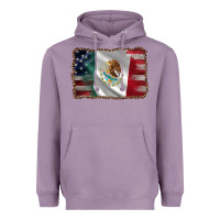 Lavender mexico flag and usa flag Heavyweight Hoodie - AdoDesignShop