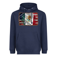 Navy mexico flag and usa flag Heavyweight Hoodie - AdoDesignShop