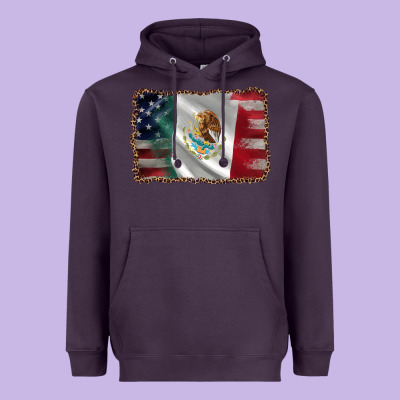 Mexico Flag And Usa Flag Heavyweight Hoodie Designed By Adodesignshop