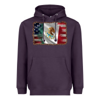 Plum mexico flag and usa flag Heavyweight Hoodie - AdoDesignShop