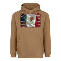Toasted Coconut mexico flag and usa flag Heavyweight Hoodie - AdoDesignShop