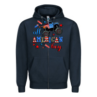 Navy all american boy  monsterr truck Zipper Hoodie - AdoDesignShop