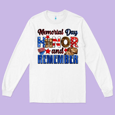 Memorial Day Honor And Remember Long Sleeve Tee Designed By Neo Western