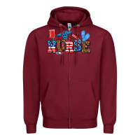 Burgundy usa nurse Zipper Hoodie - AdoDesignShop