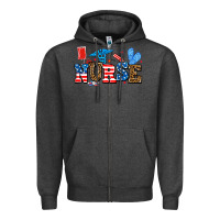 Charcoal Heather usa nurse Zipper Hoodie - AdoDesignShop