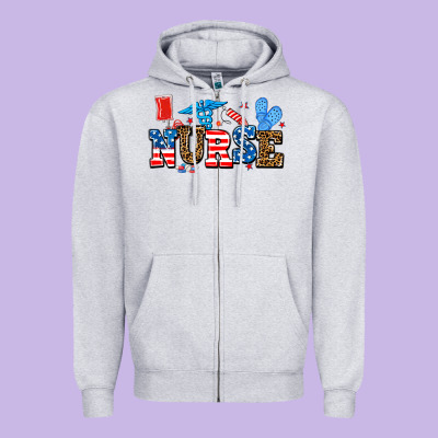 Usa Nurse Zipper Hoodie Designed By Adodesignshop