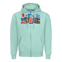 Seafoam usa nurse Zipper Hoodie - AdoDesignShop