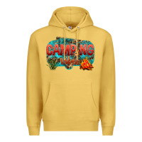Antique Gold camping vibes Premium Hoodie - NancyCooperArtShop