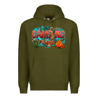 Army Green camping vibes Premium Hoodie - NancyCooperArtShop