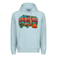 Blue Mist camping vibes Premium Hoodie - NancyCooperArtShop