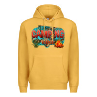 Mustard camping vibes Premium Hoodie - NancyCooperArtShop