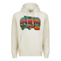 Oatmeal Heather camping vibes Premium Hoodie - NancyCooperArtShop