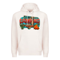 Pale Pink camping vibes Premium Hoodie - NancyCooperArtShop