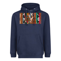 Navy western horses gemstone horse cowhide leopard floral background licens Heavyweight Hoodie - Artiststas