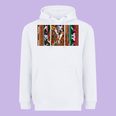 Western Horses Gemstone Horse Cowhide Leopard Floral Background Licens Heavyweight Hoodie Designed By Artiststas