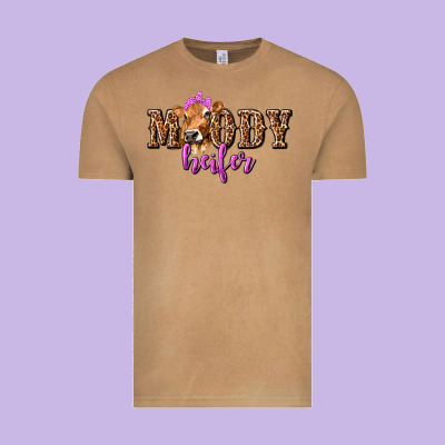 Vintage Tee moody heifer with leopard tbw