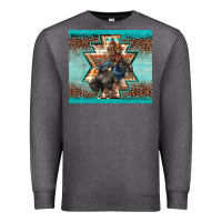 Charcoal Heather western rodeo bullfighter Aztec leopard turquoise Premium Sweatshirt - BarkalooDesign