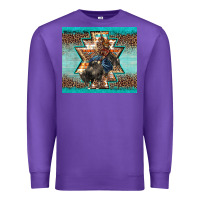 Purple western rodeo bullfighter Aztec leopard turquoise Premium Sweatshirt - BarkalooDesign