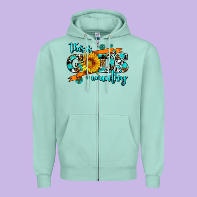 This Is Gods Country Sunflower Zipper Hoodie Designed By Adodesignshop
