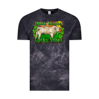 Cloud Black Thick Thighs Lucky Vibes Charolais Bull Vintage Tee - RanaPortraitStore