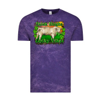 Cloud Purple Thick Thighs Lucky Vibes Charolais Bull Vintage Tee - RanaPortraitStore