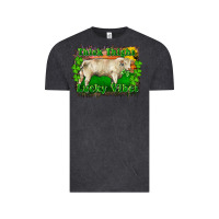 Vintage Black Thick Thighs Lucky Vibes Charolais Bull Vintage Tee - RanaPortraitStore