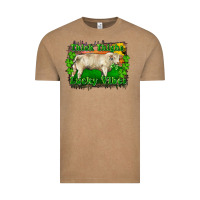 Vintage Coffee Thick Thighs Lucky Vibes Charolais Bull Vintage Tee - RanaPortraitStore