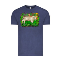 Vintage Denim Thick Thighs Lucky Vibes Charolais Bull Vintage Tee - RanaPortraitStore