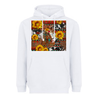 White western horse with sunflowers and aztec leopard cowhide Heavyweight Hoodie - Artiststas