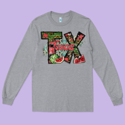 Texas Long Sleeve Tee Designed By Sublimationcraftshop