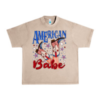 French Oak American babe 4th july Urban Heavy Tee - texasbilliewilder