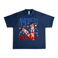 Navy American babe 4th july Urban Heavy Tee - texasbilliewilder