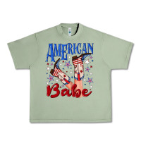 Oil Green American babe 4th july Urban Heavy Tee - texasbilliewilder