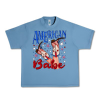 Pebble Blue American babe 4th july Urban Heavy Tee - texasbilliewilder