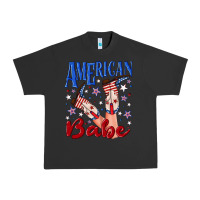 Pigment Black American babe 4th july Urban Heavy Tee - texasbilliewilder