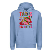 Colony Blue tacos are my valentine Premium Hoodie - NancyCooperArtShop