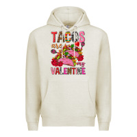 Oatmeal Heather tacos are my valentine Premium Hoodie - NancyCooperArtShop