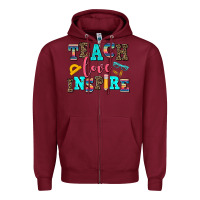 Burgundy teach love inspire Zipper Hoodie - AdoDesignShop