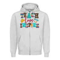 Dove Grey teach love inspire Zipper Hoodie - AdoDesignShop