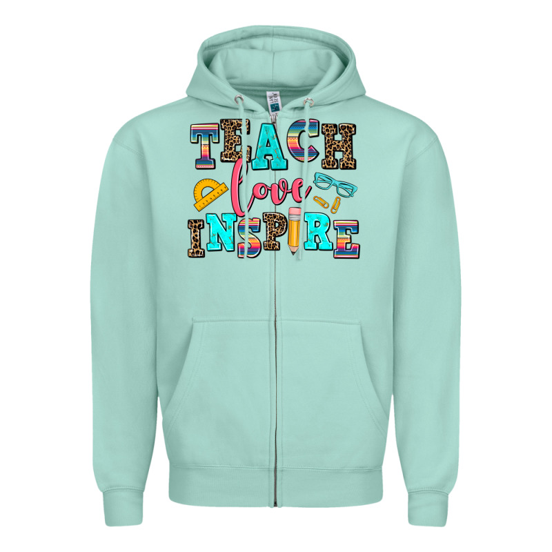 Teach Love Inspire Zipper Hoodie by AdoDesignShop | Teevron
